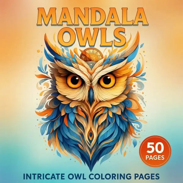 Mandala Owls – 50 Intricate Owl Coloring Pages